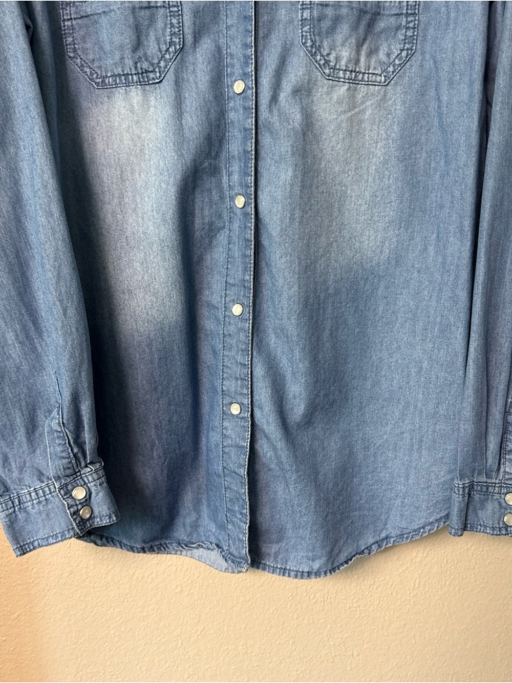 #818 Japna Chanbury Long Sleeve Snap front Shirt Size Large - Picture 3 of 8